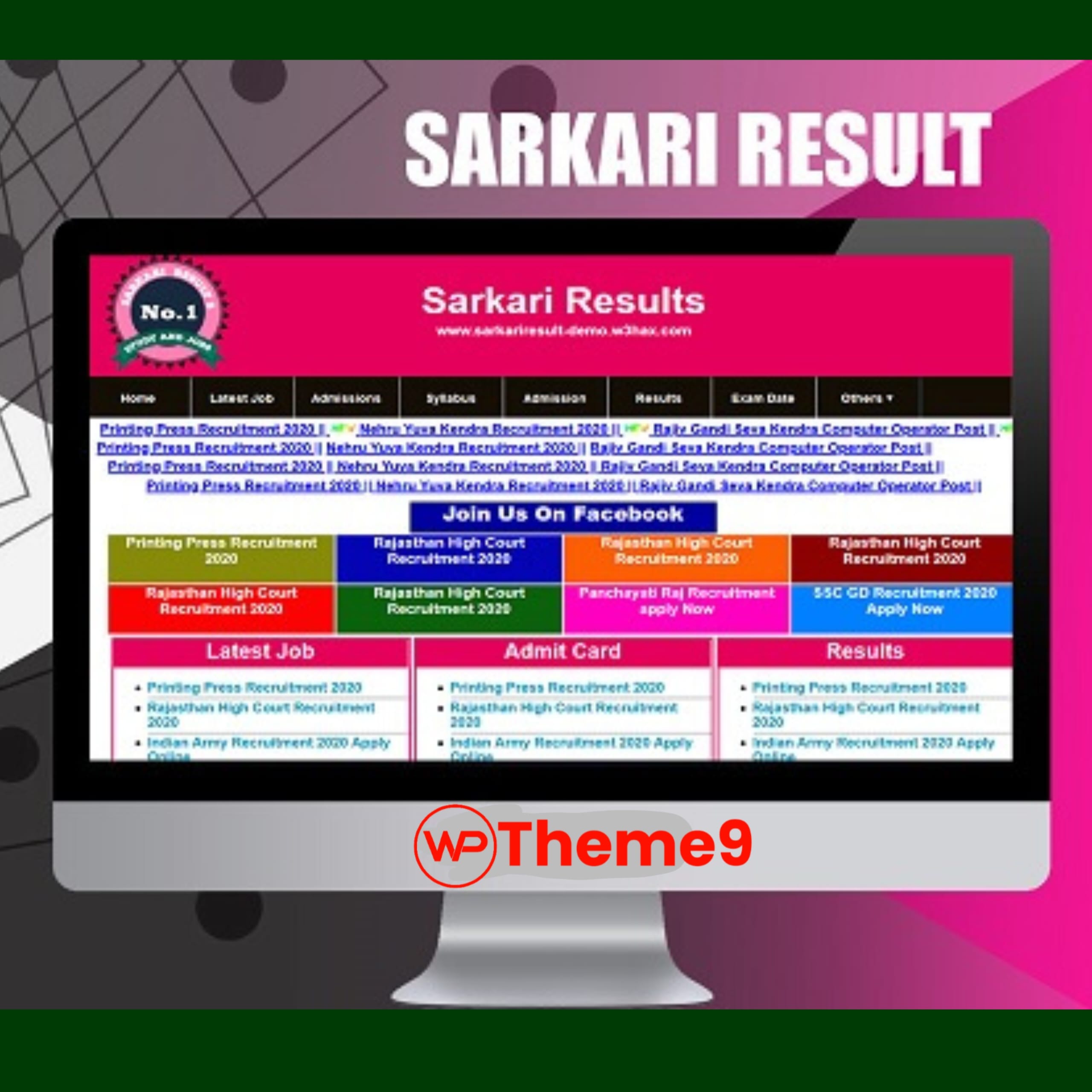 Sarkari Result WordPress Theme For Multipurpose Job Portal Websites
