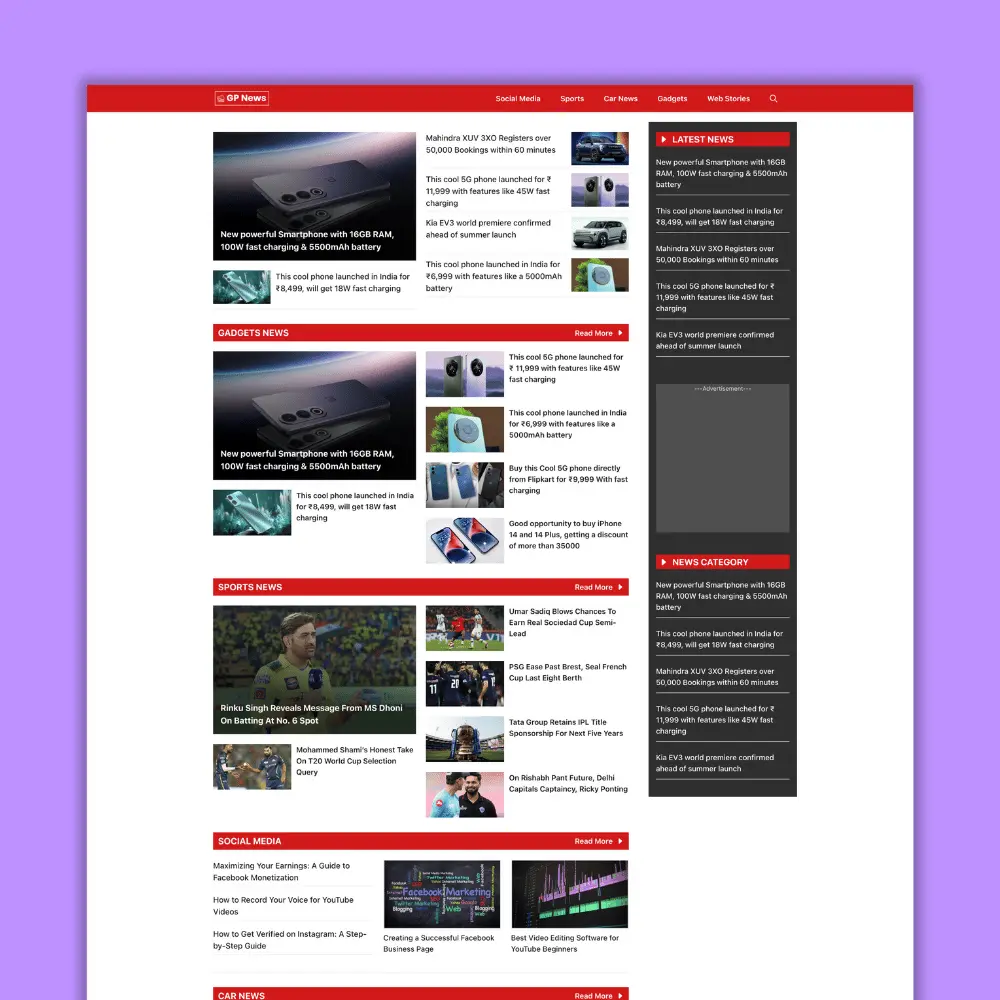 GP News – News Website Templates For GeneratePress